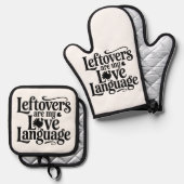 Overblijfselen zijn mijn liefdestaal Thanksgiving Ovenwant & Pannenlap Set (Voorkant / Achterkant)