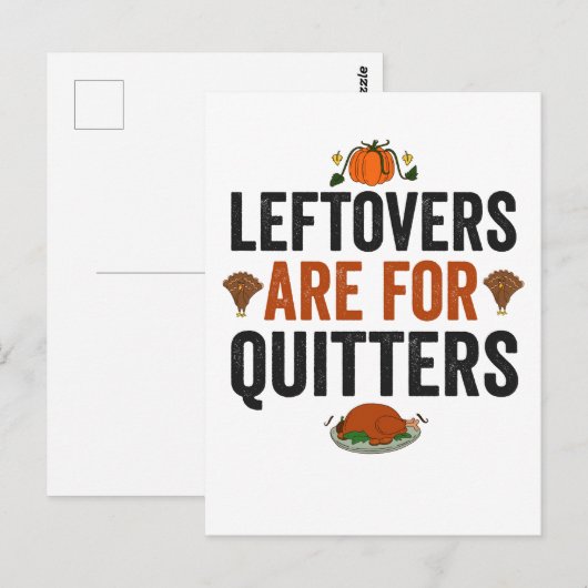 Overblijfsels zijn voor Opgave Grappige Thanksgivi Briefkaart (Voorkant / Achterkant)