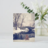 Overbrugging door de sneeuw in het centrale park briefkaart (Staand voorkant)