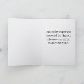 Overcaffeïne Elf Geef Geen Suiker Kaart Grappig (Binnen)
