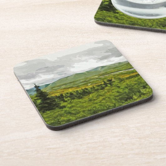 Overcast in het Nationaal Park Denali Abstract Ala Onderzetter (Linkerzijde)