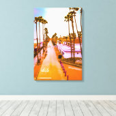 Overcast North Strand Of Oceanside Pier 16x24 Inch Canvas Afdruk (Insitu (Houten vloer))