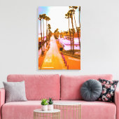 Overcast North Strand Of Oceanside Pier 16x24 Inch Canvas Afdruk (Insitu (Woonkamer))