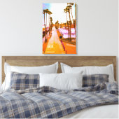 Overcast North Strand Of Oceanside Pier 16x24 Inch Canvas Afdruk (Insitu (Slaapkamer))