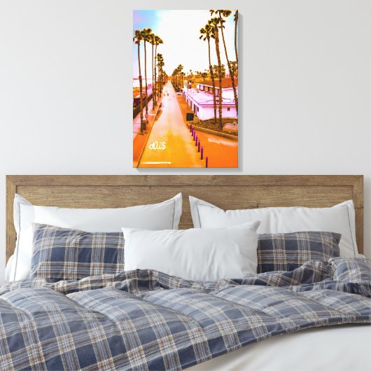 Overcast North Strand Of Oceanside Pier 16x24 Inch Canvas Afdruk (Insitu (Slaapkamer))