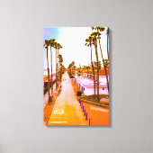 Overcast North Strand Of Oceanside Pier 16x24 Inch Canvas Afdruk (Voorkant)