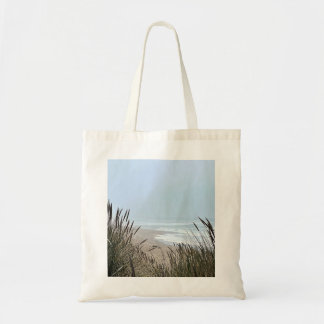 Overcast strand horizon foto canvas tas