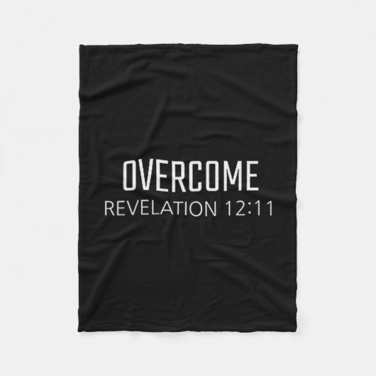 Overcome - Revelation 12_11 Bible Religious Verse  Fleece Deken (Voorkant)
