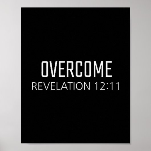 Overcome - Revelation 12_11 Bible Religious Verse  Poster (Voorkant)