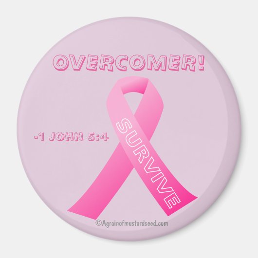 Overcomer! Borstkanker Magneet (Voorkant)