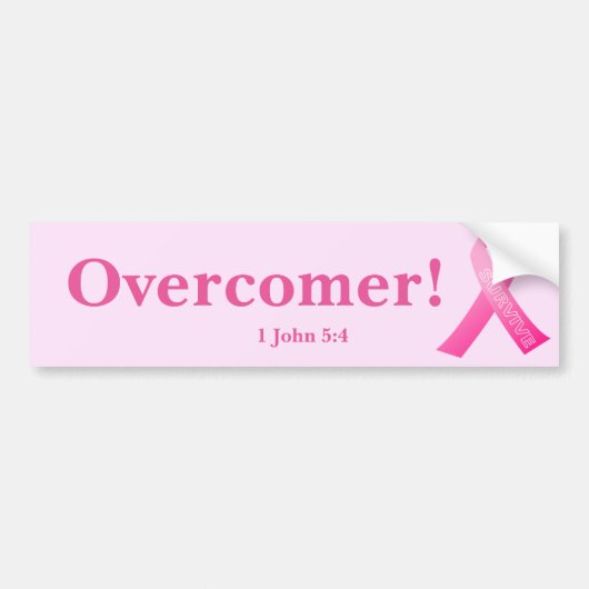 Overcomer! Breast kankerlint past het aan Bumpersticker (Voorkant)