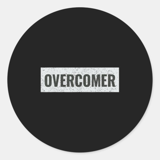 Overcomer Emwering Insrational Motivational Christ Ronde Sticker (Voorkant)