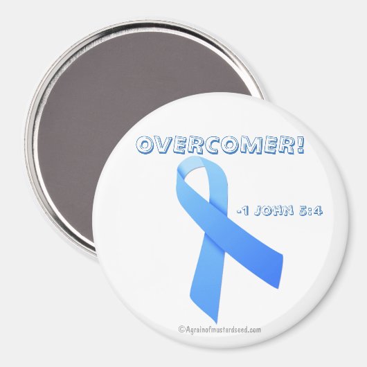 Overcomer! Prostaatkankerlint Magneet (Voorkant / Achterkant)