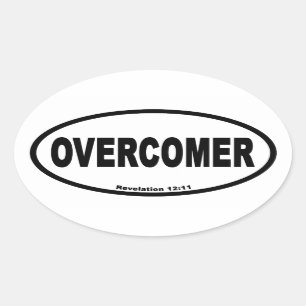 Overcomer Rev 12:11 euro Stijl Ovale Sticker