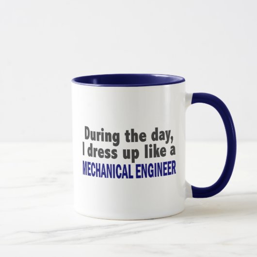 Overdag dress ik als een mechanische ingenieur mok (Rechts)