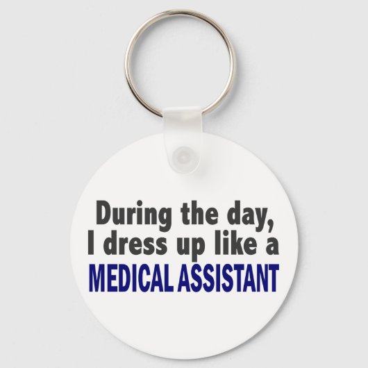 Overdag dress ik als medisch assistent sleutelhanger (Voorkant)