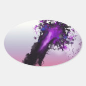 Overdag eindigend abstract ontwerp ovale sticker (Voorkant)