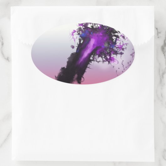 Overdag eindigend abstract ontwerp ovale sticker (Tas)