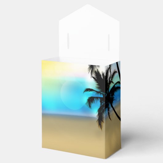 Overdag Strand & Palm Bomen Tropische Favoriet Doz Bedankdoosjes (Geopend)