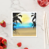 Overdag Strand & Palm Trees Strand Bruiloft Servet (Insitu)