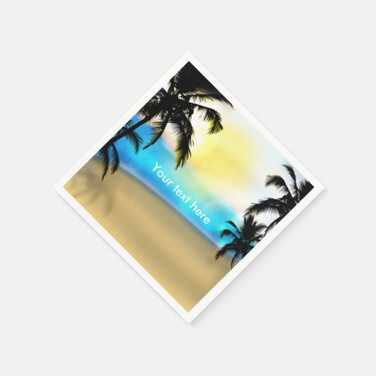 Overdag Strand & Palm Trees Strand Bruiloft Servet (Hoek)