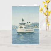 Overdag Veerboot Kerst Kaart (Gele Bloem)