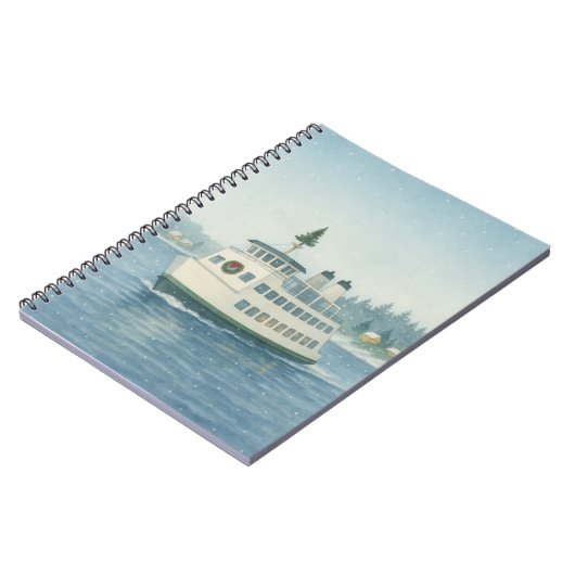 Overdag Veerboot Kerst Kaart Notitieboek (Linkerzijde)