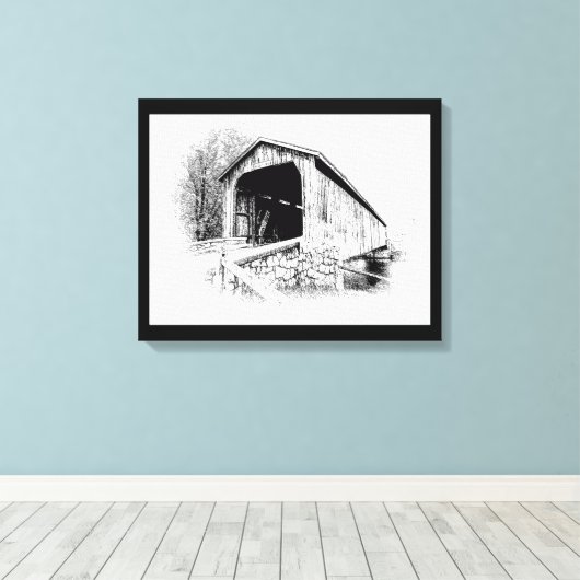 Overdekte Bridge Art Print (Insitu (Houten vloer))