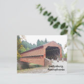 Overdekte brug bij Gettysburg PA Briefkaart (Staand voorkant)