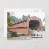 Overdekte brug bij Gettysburg PA Briefkaart (Voorkant / Achterkant)