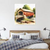 Overdekte brug Canvas Art Print (Insitu (Slaapkamer))