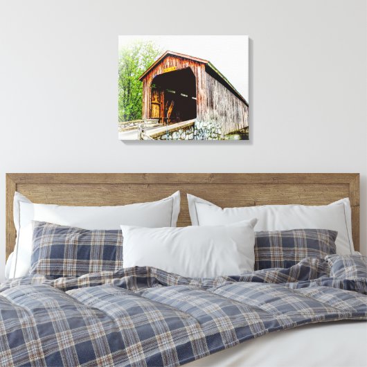 Overdekte Brug - Canvasprint Canvas Afdruk (Insitu (Slaapkamer))
