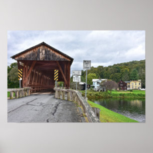 Overdekte Brug, Downsville, New York Poster