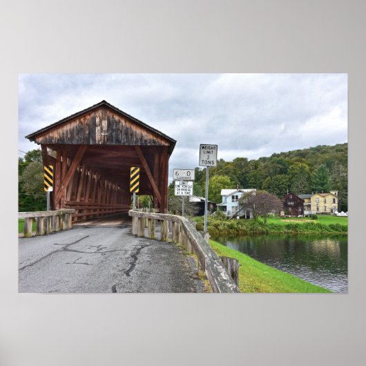Overdekte Brug, Downsville, New York Poster (Voorkant)