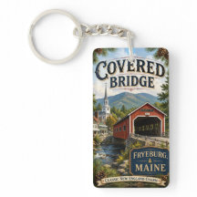 Overdekte Brug Fryeburg Maine Rechthoek Acryl