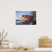 Overdekte brug in de winter poster (Keuken)