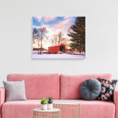 Overdekte brug in Frederick County Maryland Canvas Afdruk (Insitu (Woonkamer))