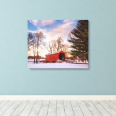 Overdekte brug in Frederick County Maryland Canvas Afdruk (Insitu (Houten vloer))