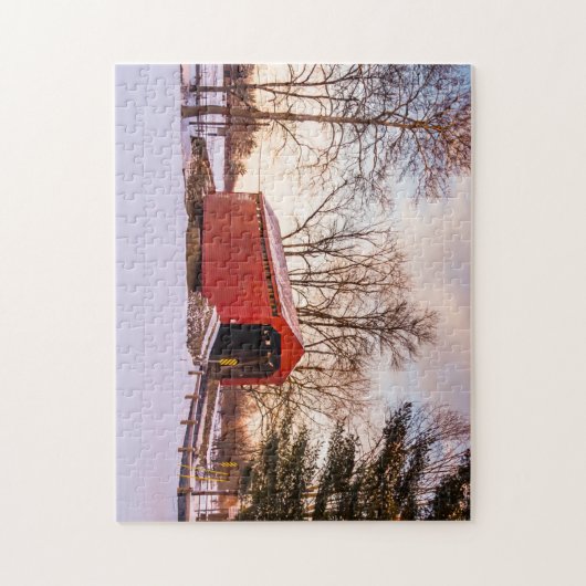 Overdekte brug in Frederick County Maryland Legpuzzel (Verticaal)