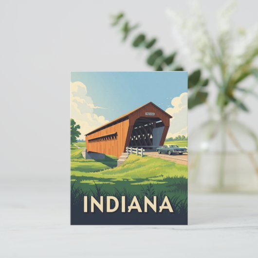  overdekte brug in Indiana Briefkaart (Staand voorkant)