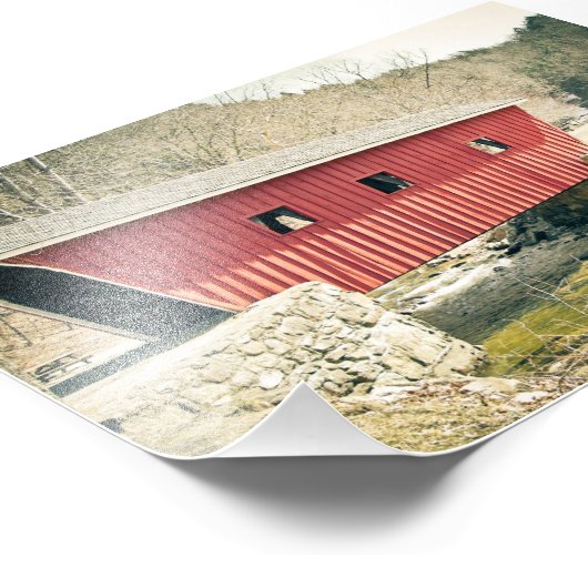 Overdekte brug in Kent Herfst State Park Foto Afdruk (Hoek)