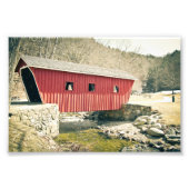 Overdekte brug in Kent Herfst State Park Foto Afdruk (Voorkant)