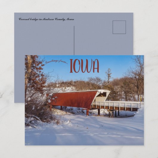 Overdekte brug in Madison County Iowa Briefkaart (Voorkant / Achterkant)