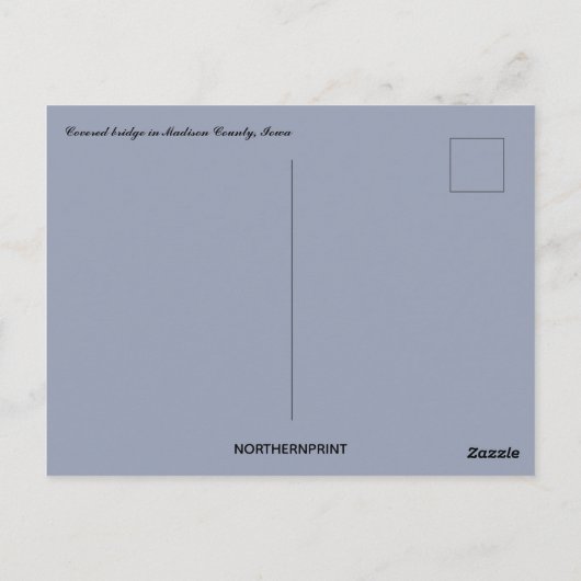 Overdekte brug in Madison County Iowa Briefkaart (Achterkant)