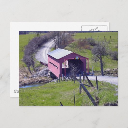Overdekte brug in Outaouais Briefkaart (Voorkant / Achterkant)