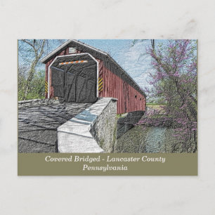 Overdekte brug - Lancaster, PA - briefkaart
