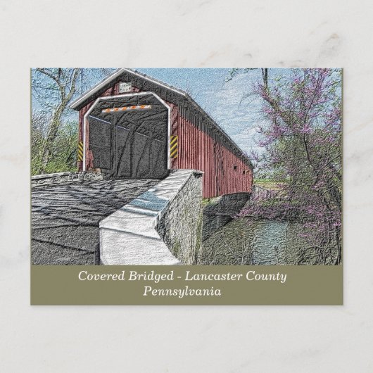 Overdekte brug - Lancaster, PA - briefkaart (Voorkant)