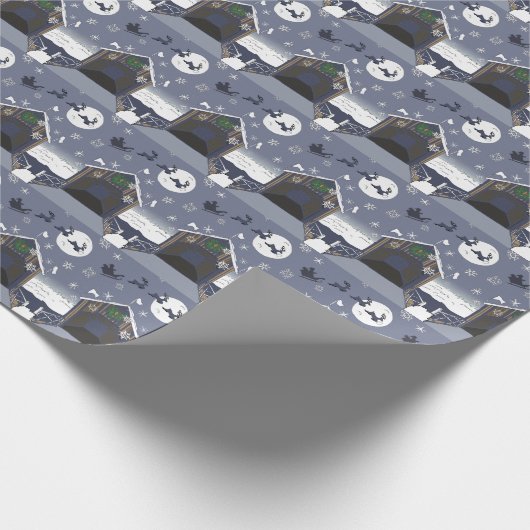 Overdekte brug met Santa en Rendier Cadeaupapier (Hoek)