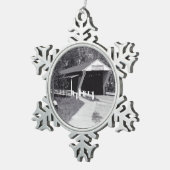 Overdekte Brug Tin Sneeuwvlok Ornament (Rechts)