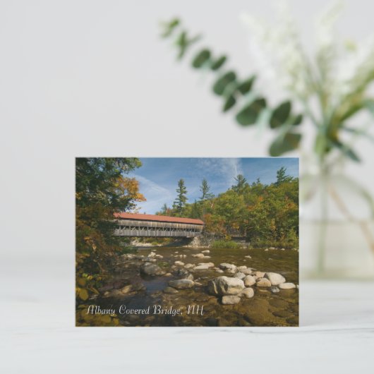 Overdekte brug van Albany, NH Briefkaart (Staand voorkant)